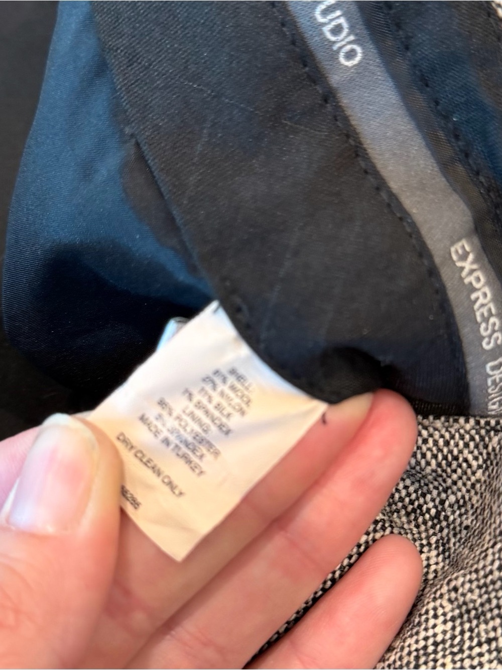 Express Editor Wide Leg Wool/Silk Blend Trousers Gray Black Size 6 - Picture 7 of 10